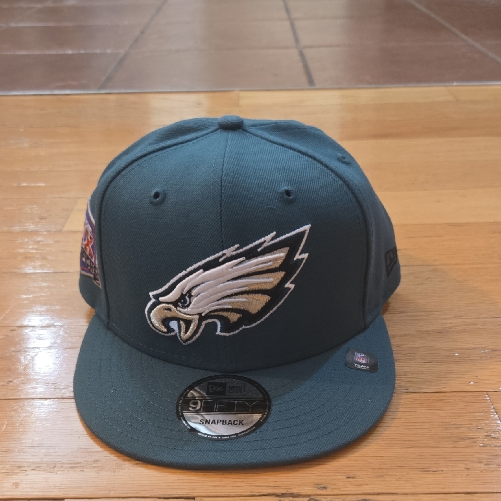 Philadelphia Eagles New Era Super Bowl LIX 9FIFTY Gteen SnapbackHat w/Side Patch